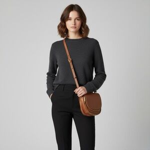 Badgley Mischka leather tan crossbody messenger bag